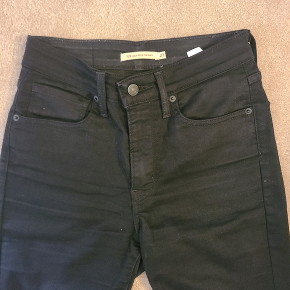 721 Black Levi High Rise Skinny Jeans - Picture 2 of 5